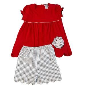 Ishtex Bulldog Applique 2pc Shorts set NWT size 10‎